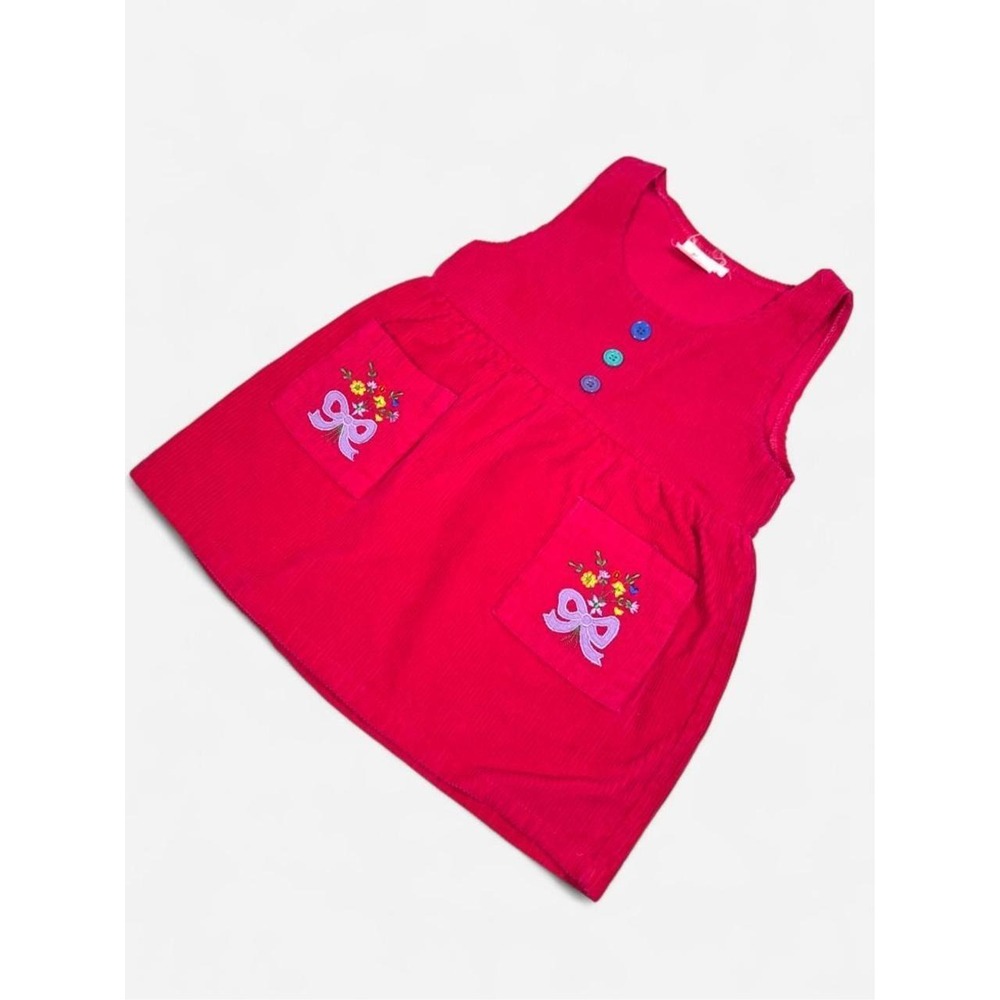 Vintage 90s Corduroy Pink Dress, Kids, Size 12M